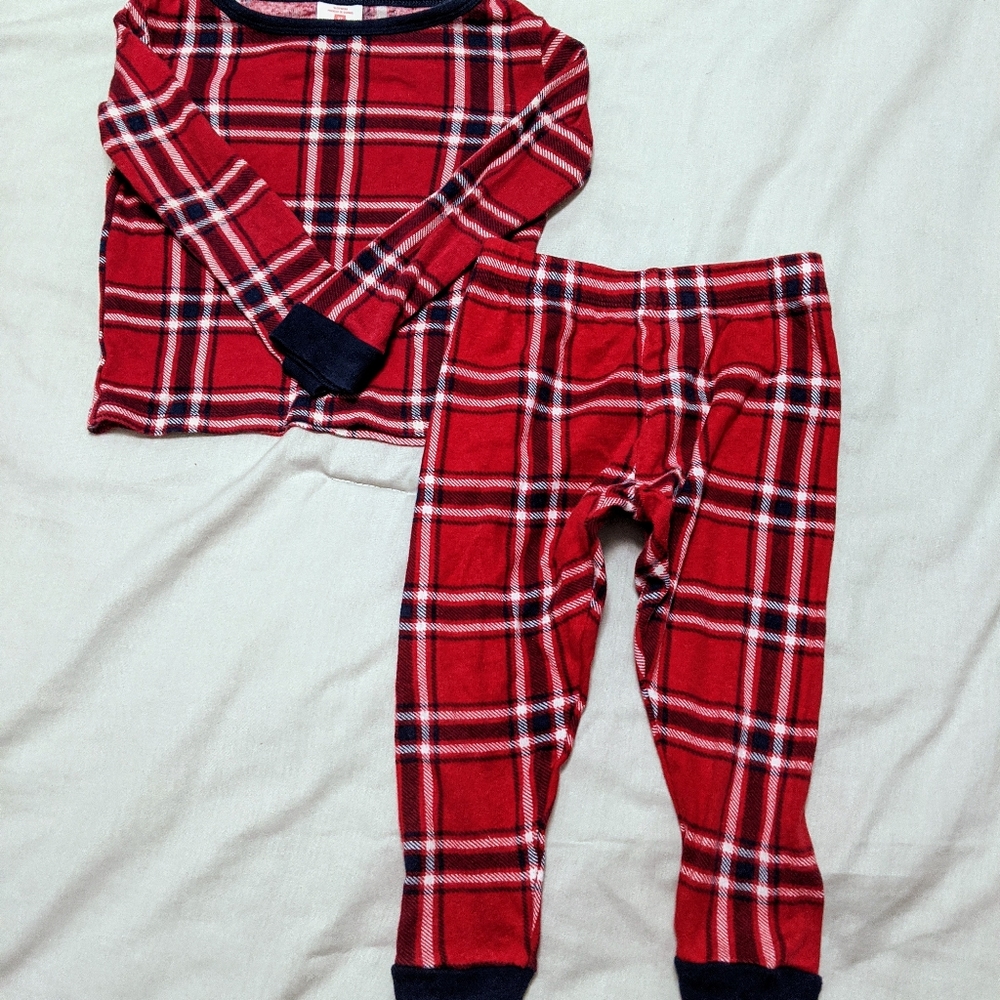 Toddler red plaid pajama set